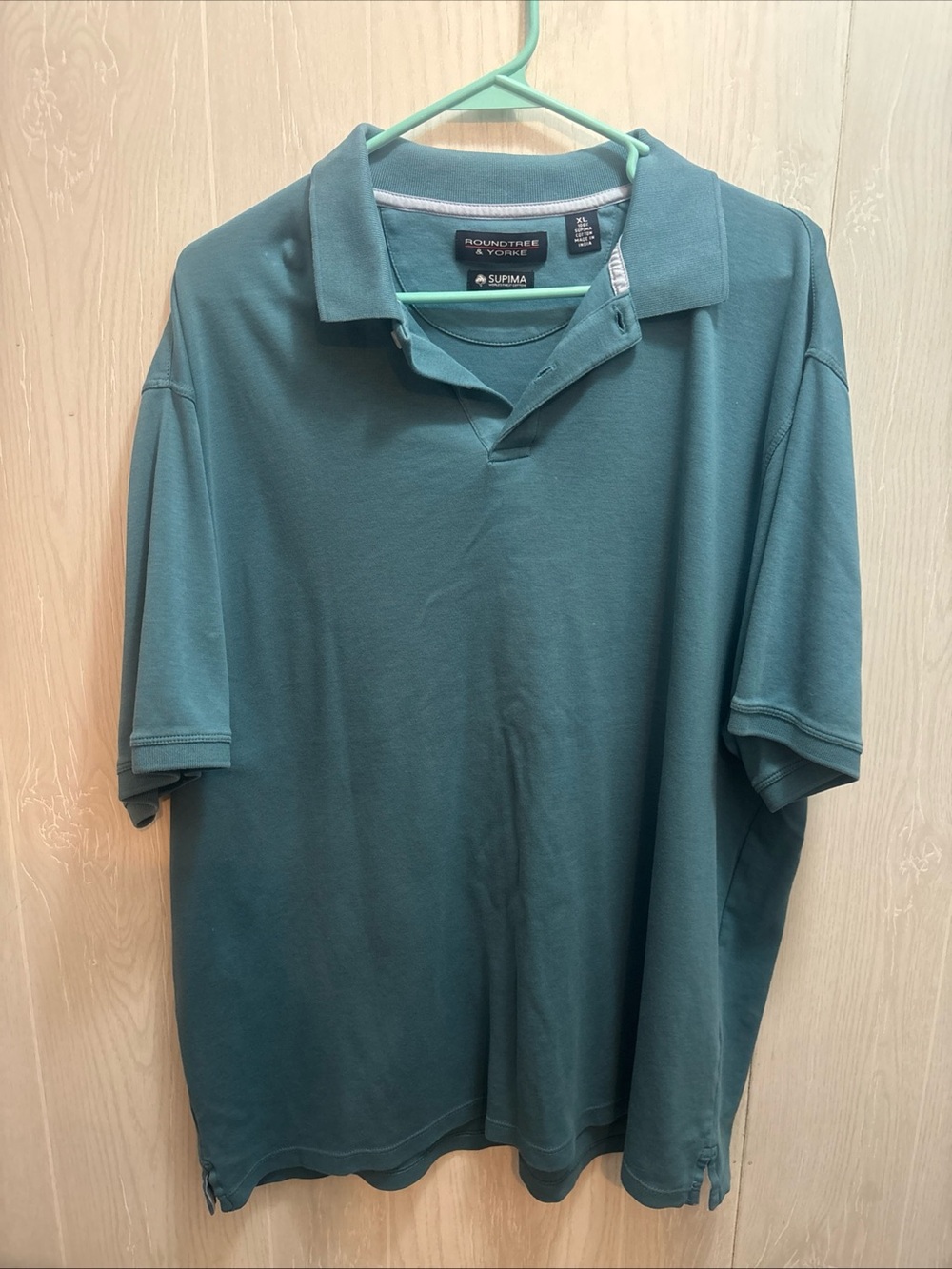 Roundtree & Yorke Teal Green Polo Shirt - Men's Short Sleeve